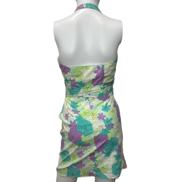 Vintage 1980s Floral Halterwrap Dress - Picture 6 of 8
